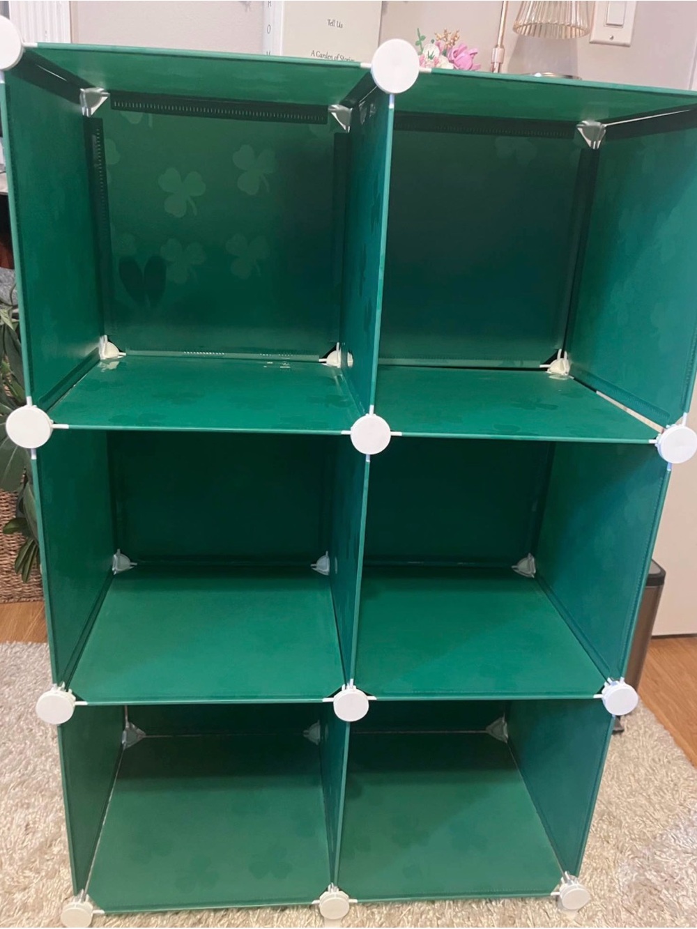 Green Modular Cube Storage Organizer - Versatile Home Shelving